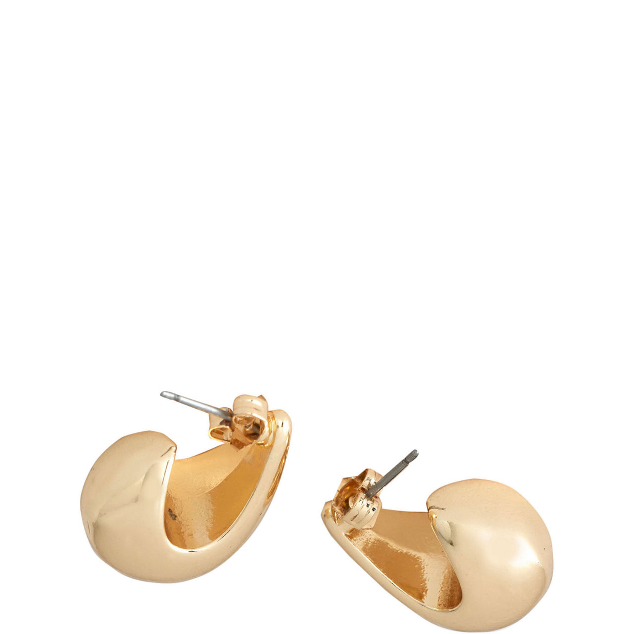 Gold-Tone Dome Drop Earrings