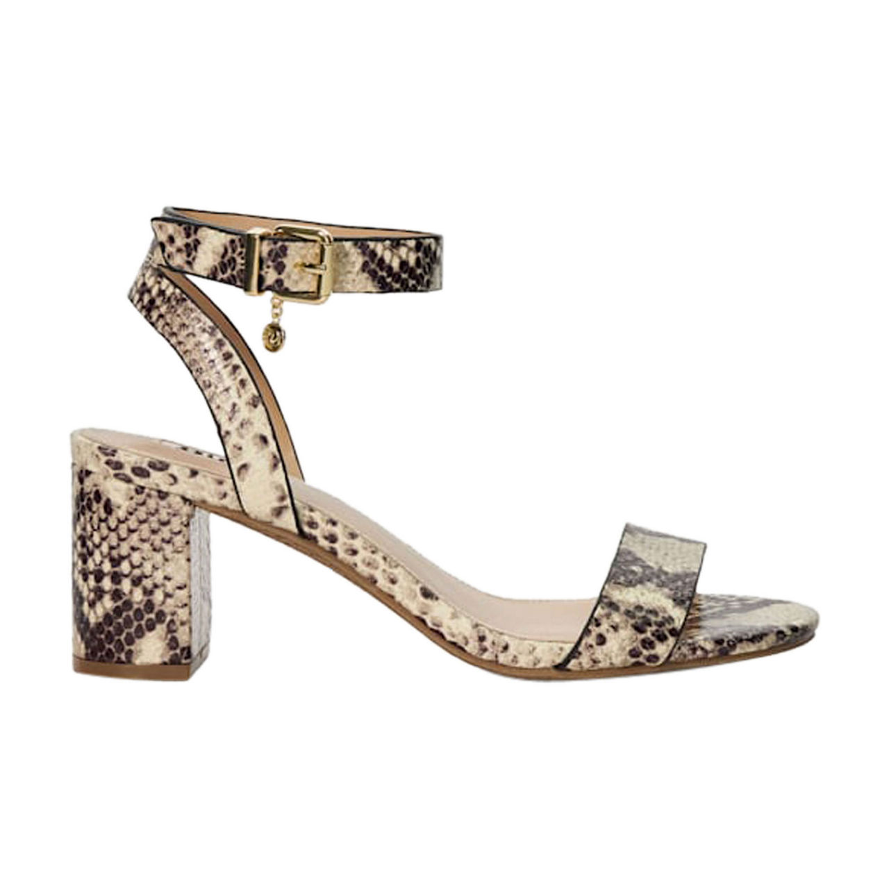 DUNE LONDON Memee Snake-Effect Block Heels