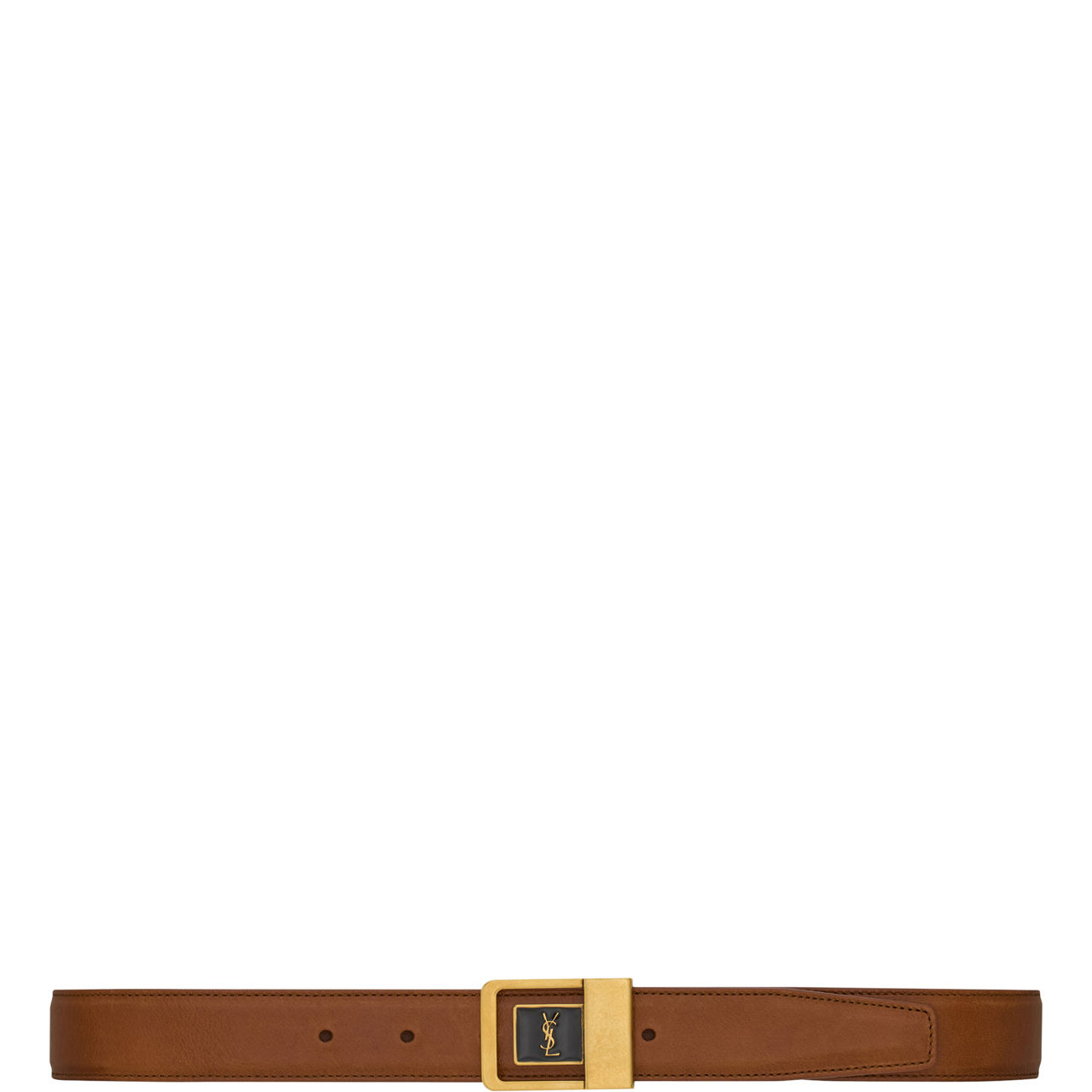 Logo Buckle Smooth Leather Belt