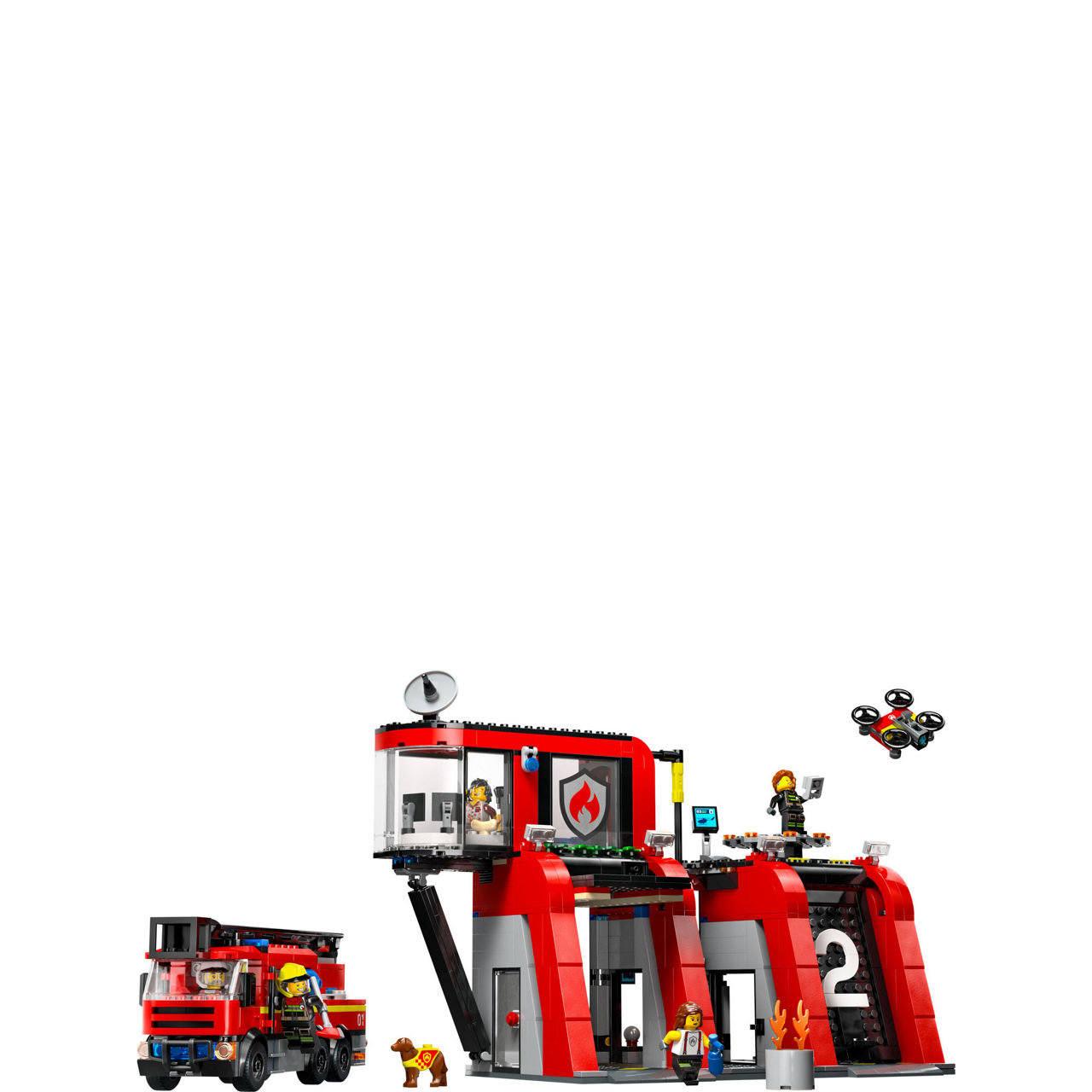 Fire Station with Fire Truck