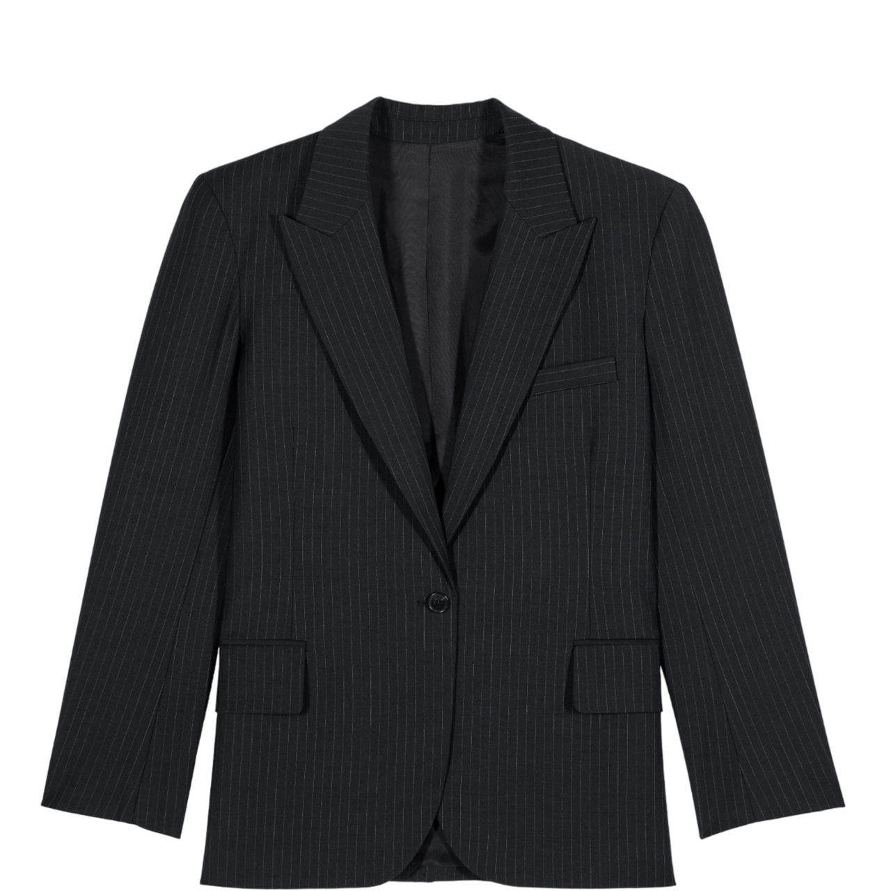 Rayne Single-Breasted Pinstripe Blazer
