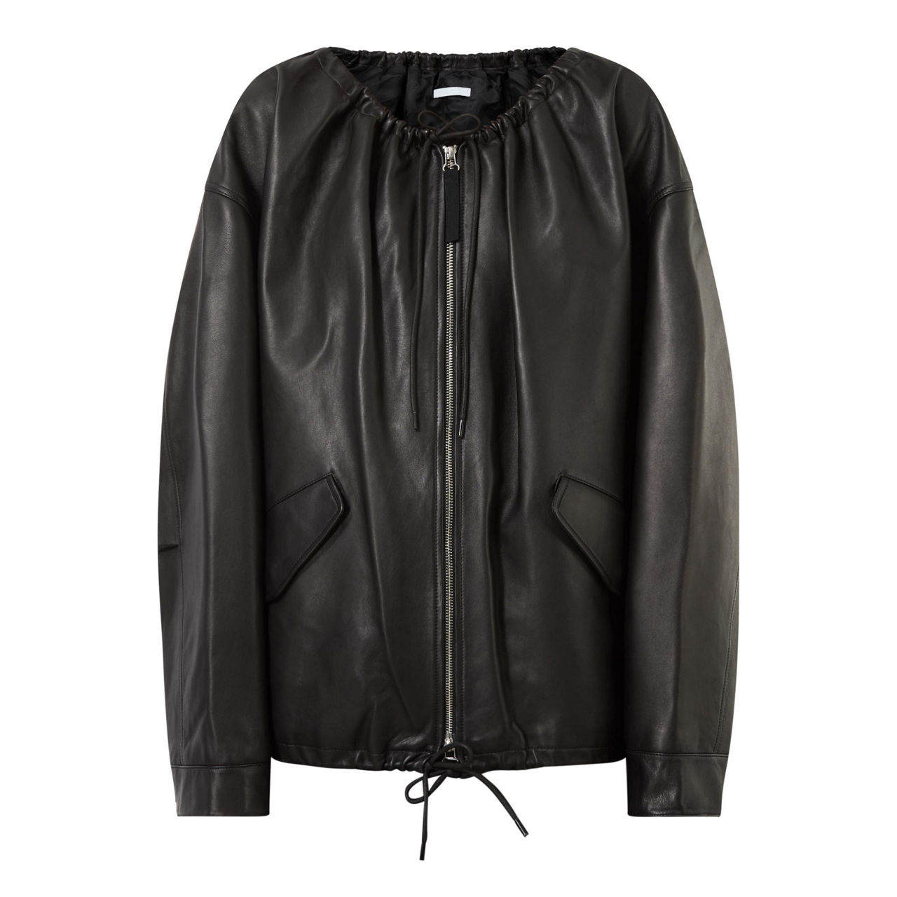HELMUT LANG Ruched Leather Jacket