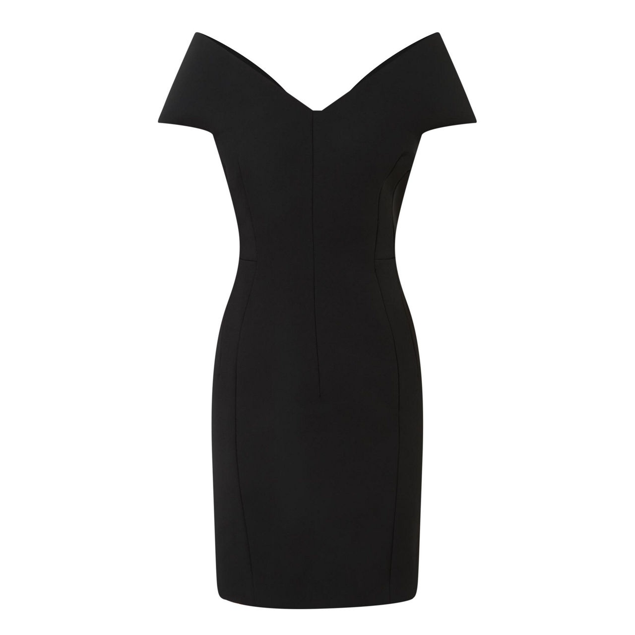 versace sculptural shoulder cut-out dress Versace Sculptural Shoulder Cut-Out Mini Dress - Black