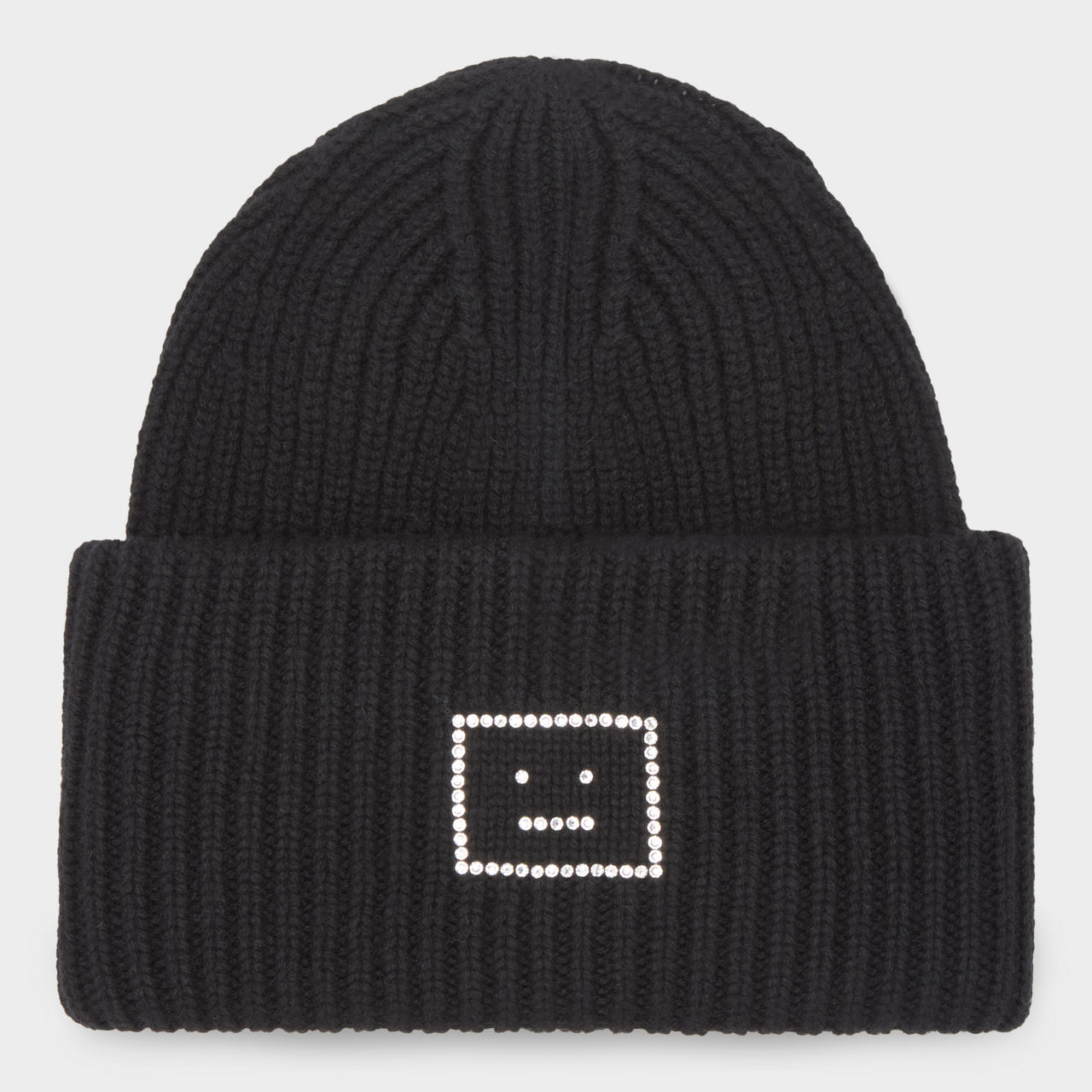 【Acne Studios】Pansy クリスタルロゴウールキャップ ACNE STUDIOS Crystal Pansy Face Logo Beanie Hat