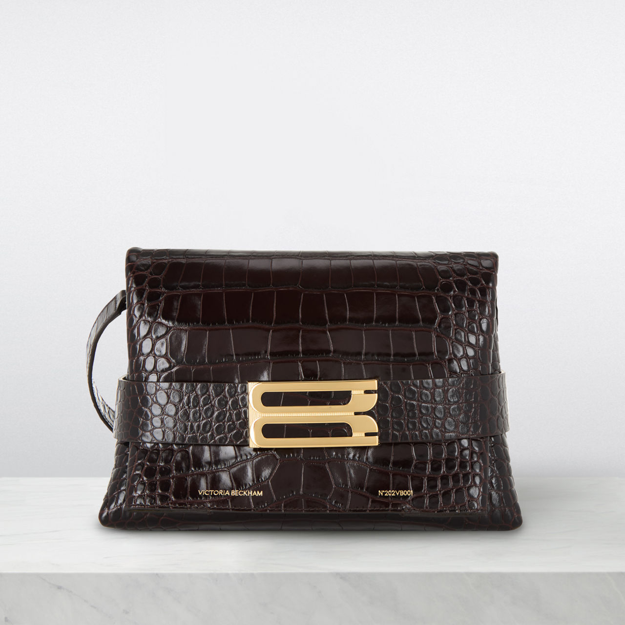 Victoria Beckham Brown Croc Leather Bag Victoria Beckham Dorian