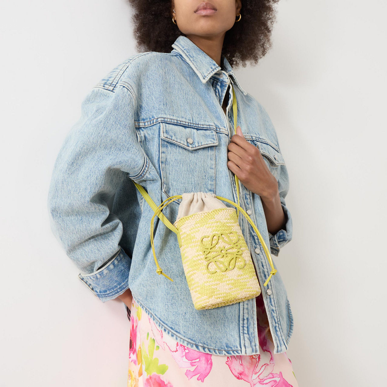 LOEWE Anagram Check Square Pocket Bag