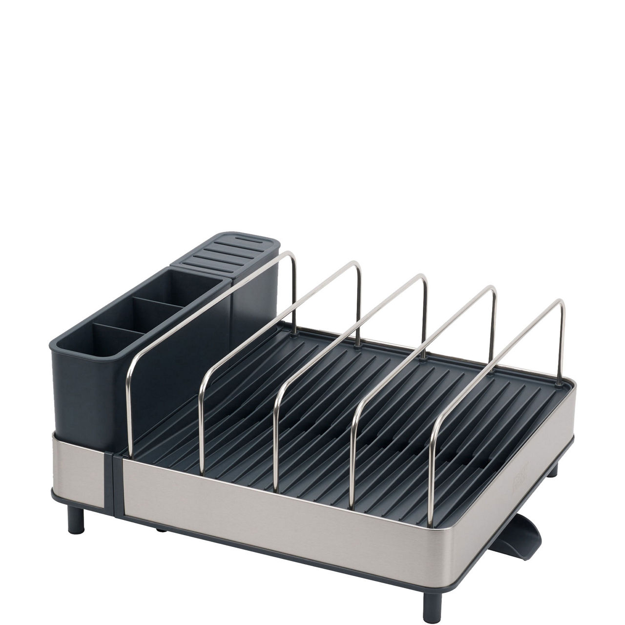 Extend Max Steel High-Capacity Expanding Cookware Dish Rack With Draining Spout
