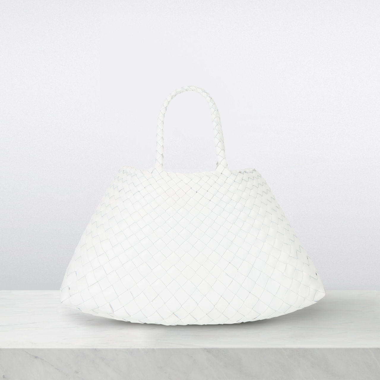 Santa Croce Small Woven Leather Tote Bag