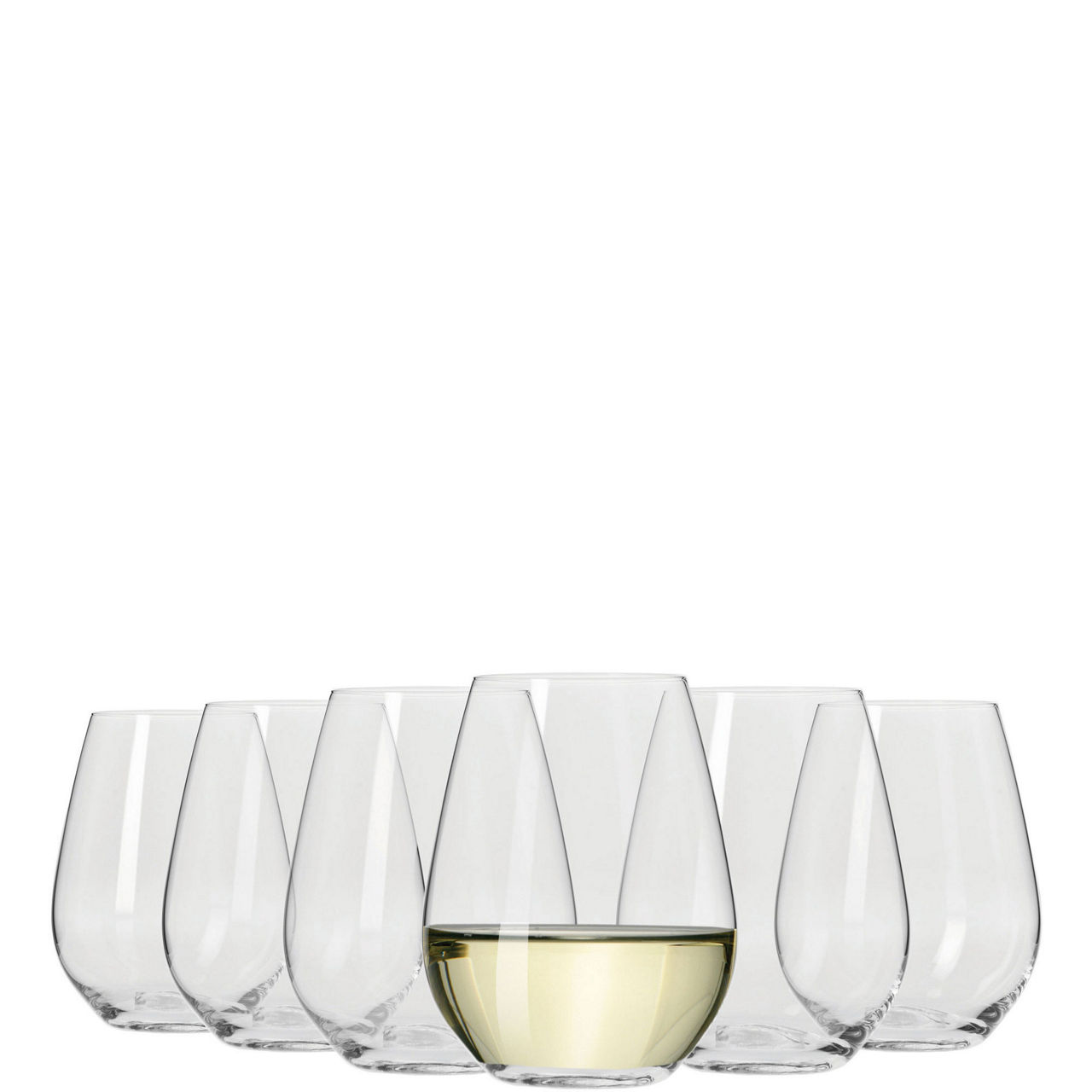 Vino Stemless White Wine Glasses Set of 6