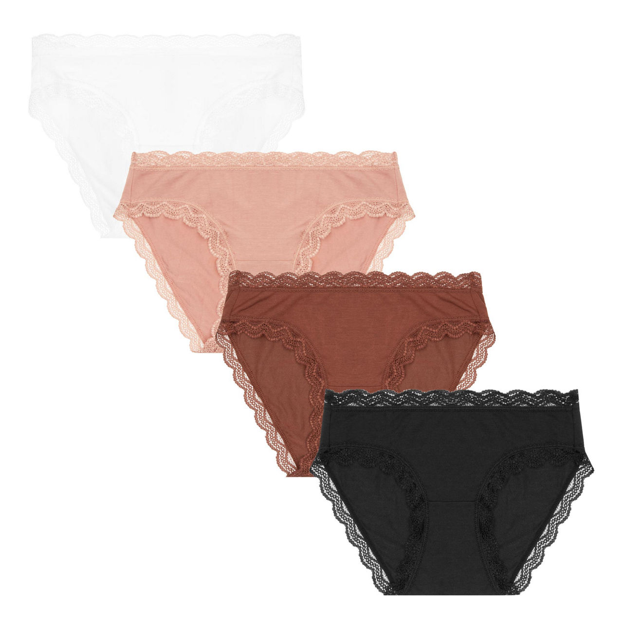 Four-Pack Lace Trim Brief Set Four-Pack Lace Trim Brief Set