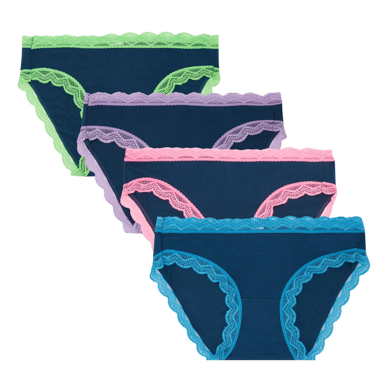 Four-Pack Lace-Trim Briefs Four-Pack Lace-Trim Briefs