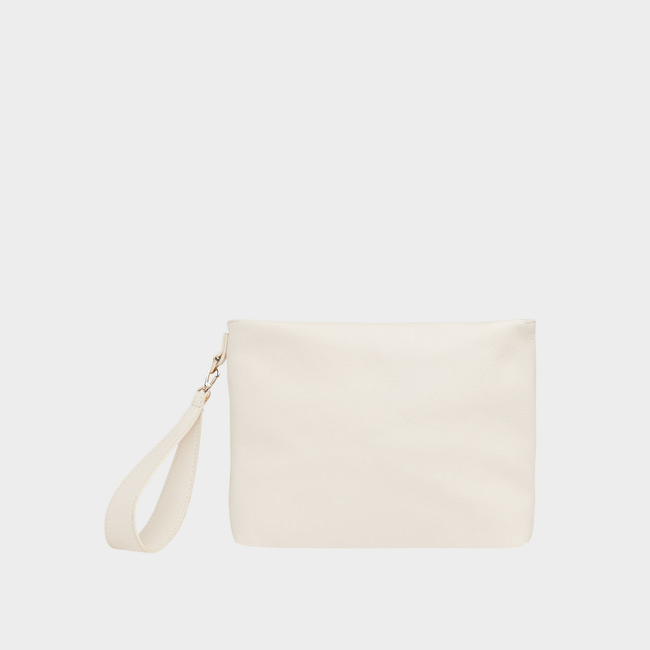 Avah Zip Top Leather Clutch
