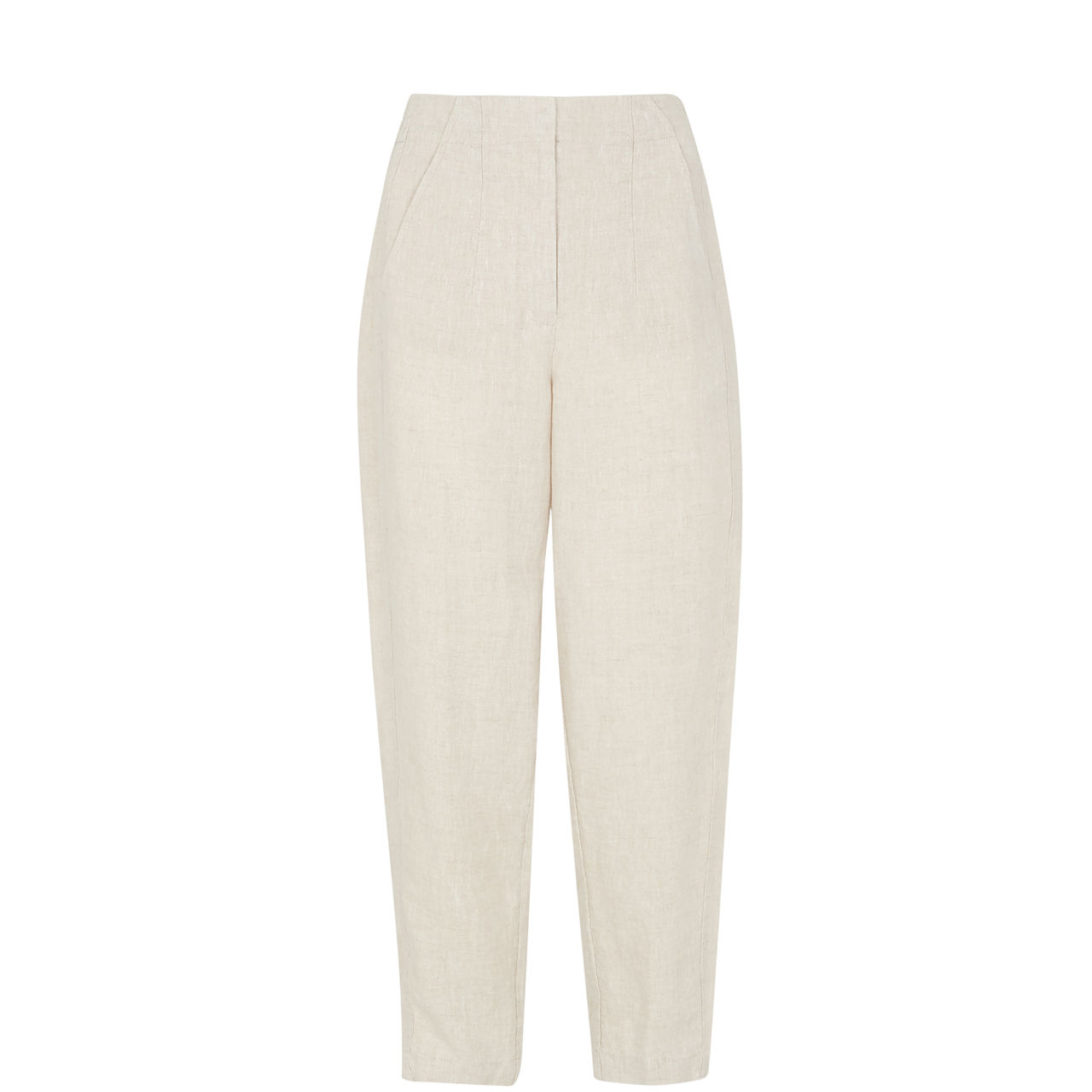 Linen Barrel Leg Trousers