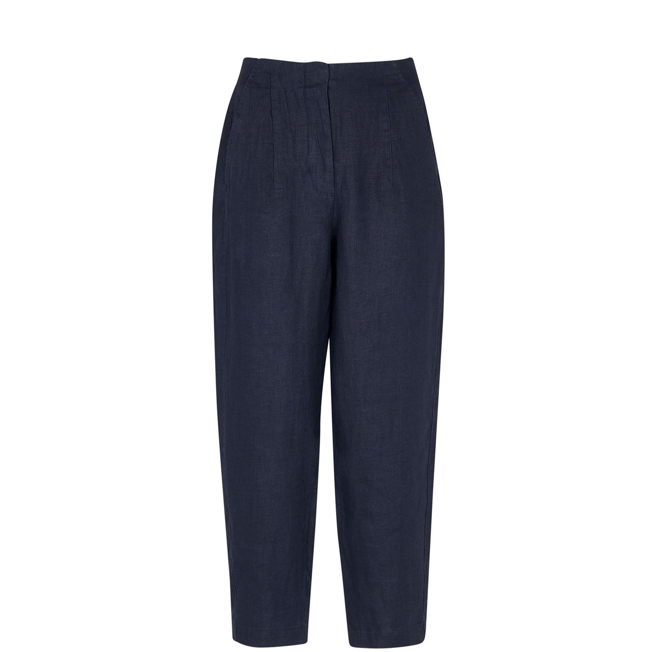 Linen Barrel Leg Trousers