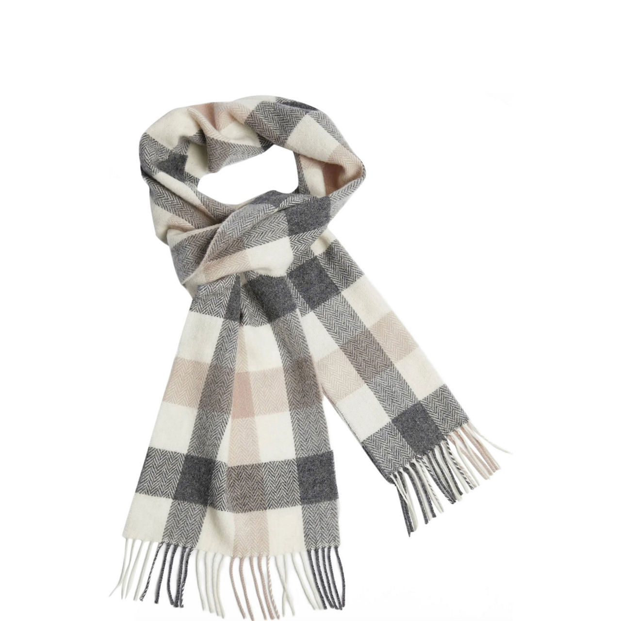 Block Check Lambswool Scarf