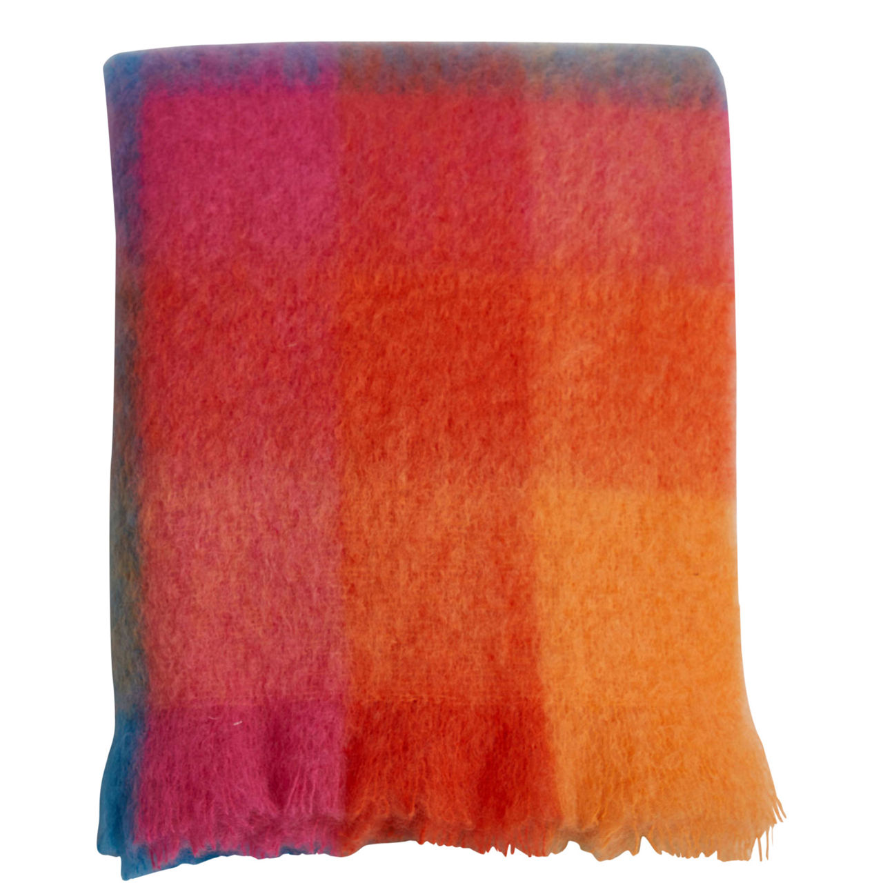 Colour Block Mohair Throw