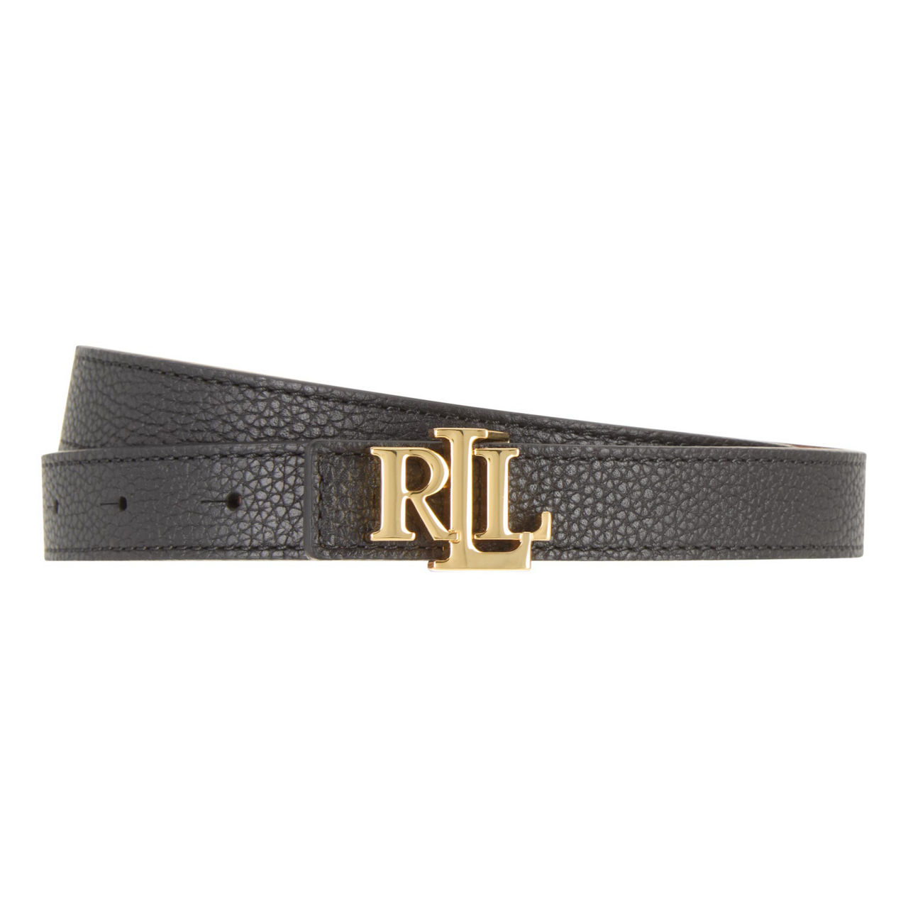 Reversible Monogram Slim Pebbled Leather Belt Reversible Monogram Slim Pebbled Leather Belt