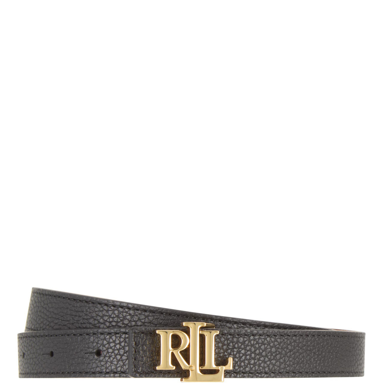 Reversible Monogram Slim Pebbled Leather Belt