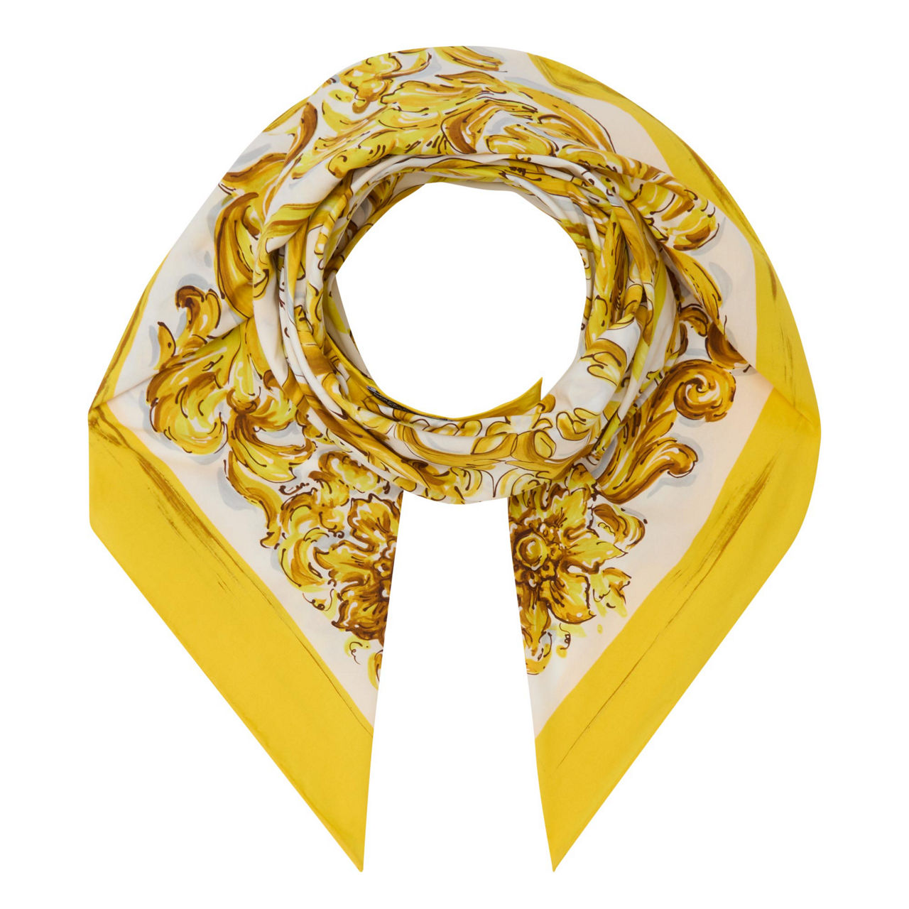 【関税＆送料込み】Dolce & Gabbana 'Maiolica' Print Scarf Dolce & Gabbana Majolica Print Scarf in Blue | Lyst