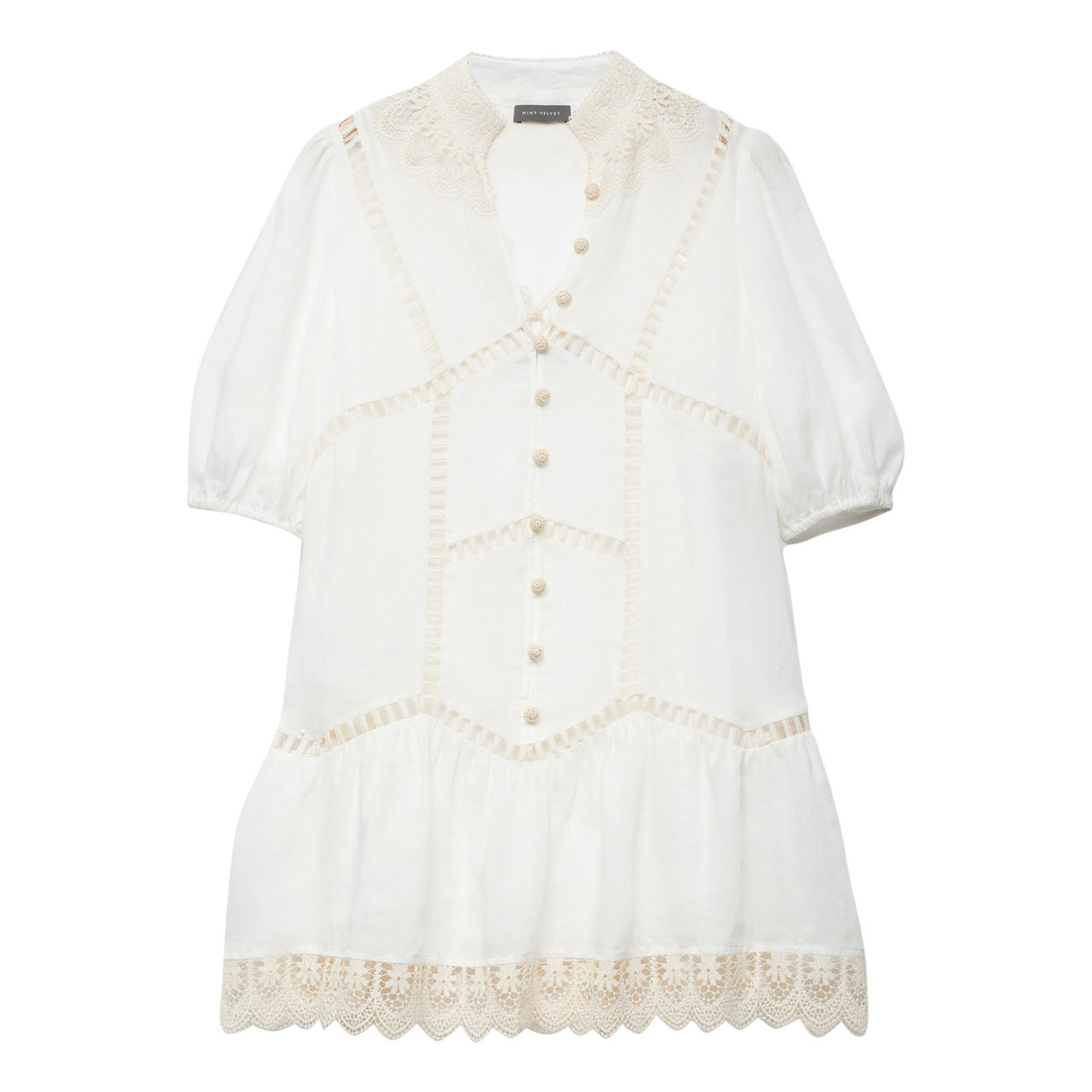 MINT VELVET Embroidered Mini Dress