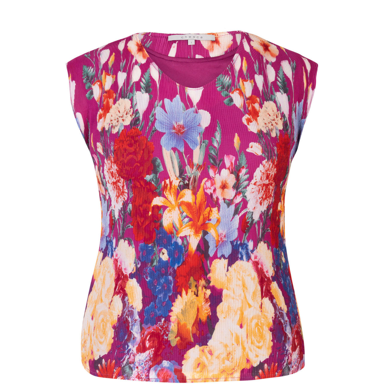 Pleated Floral Blouse