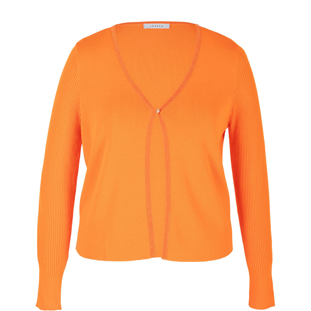 Rib-Knit Glitter-Trim Cardigan