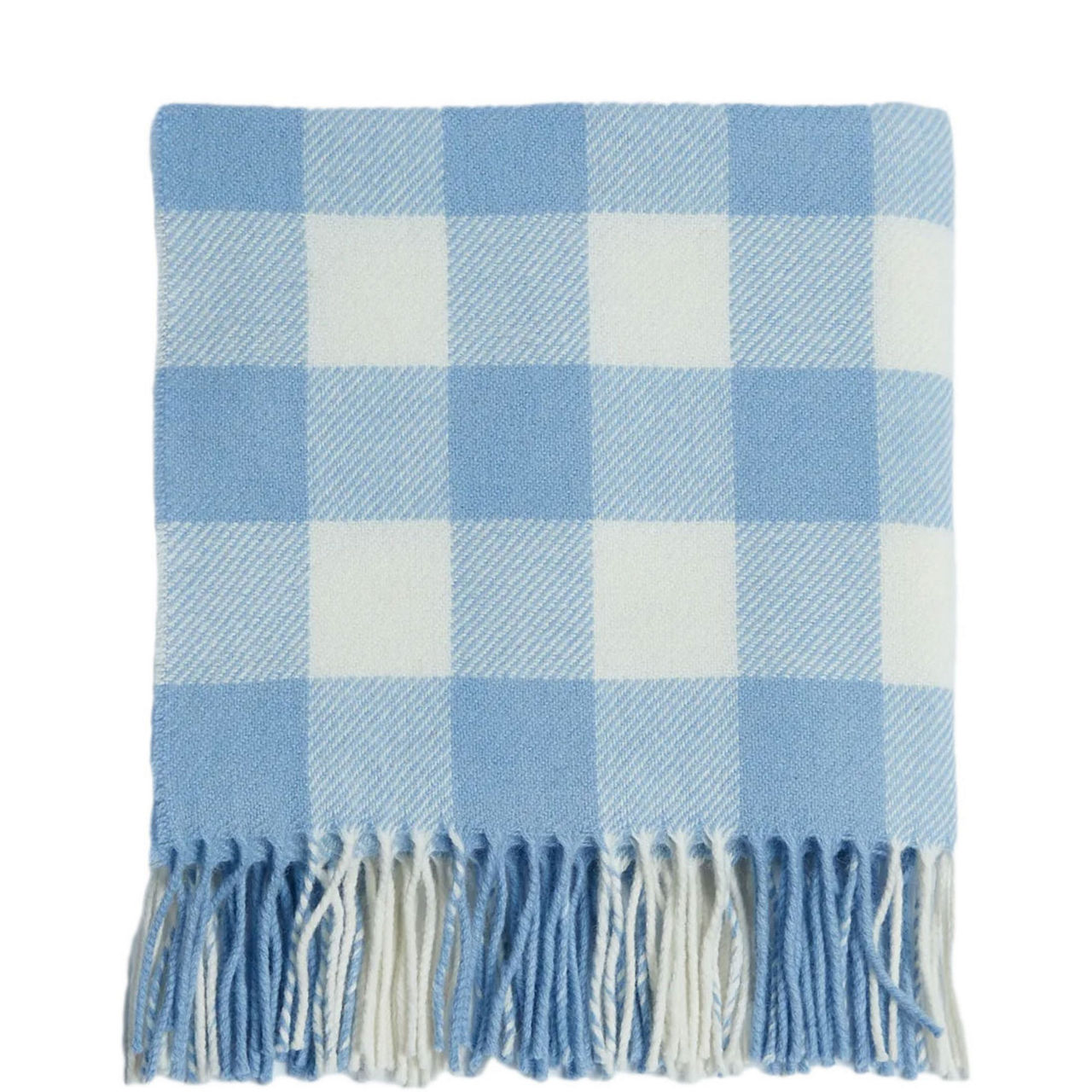 Blue Check Lambswool Baby Blanket