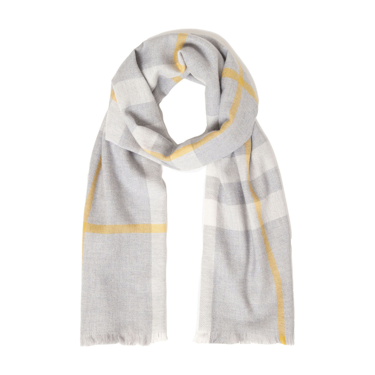 Grey & Gold Extra Fine Merino Scarf Grey & Gold Extra Fine Merino Scarf