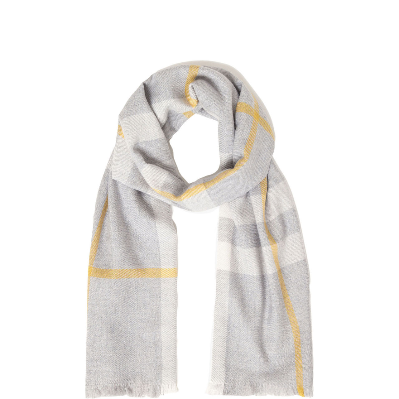 Grey & Gold Extra Fine Merino Scarf