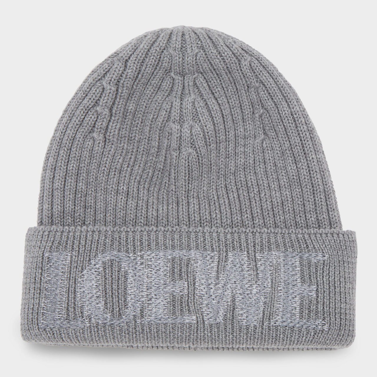 GANNI Logo Ribbed Beanie Hat
