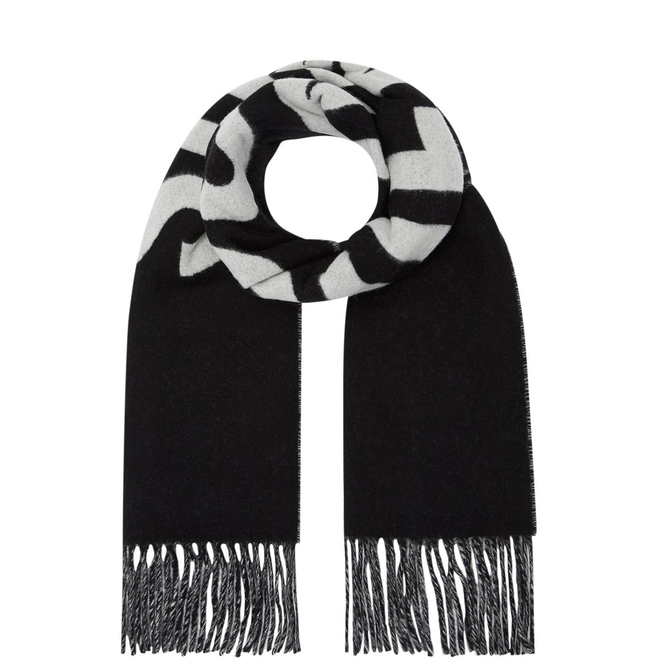 GANNI Two-Tone Logo Scarf