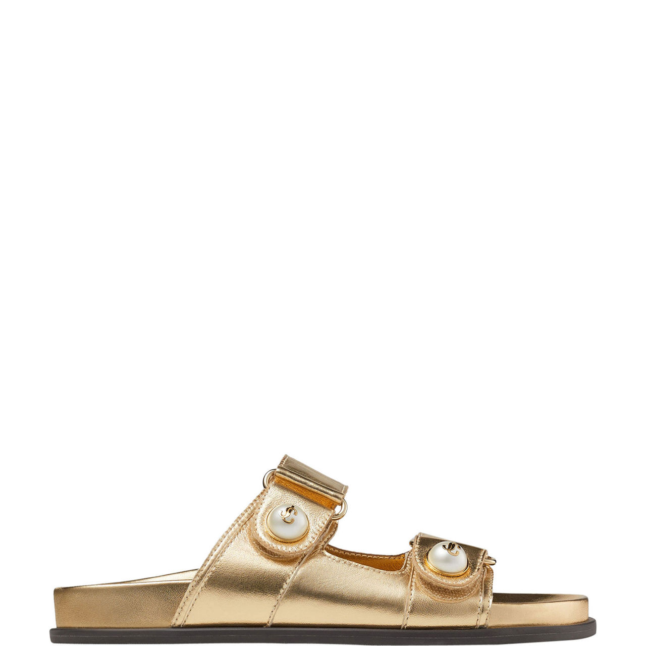 Fayence Pearl-Embellished Leather Sandals