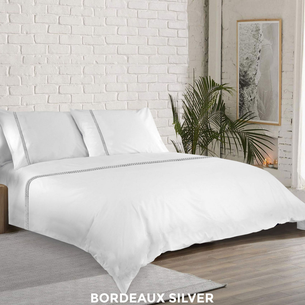 Bordeaux Duvet Set Silver