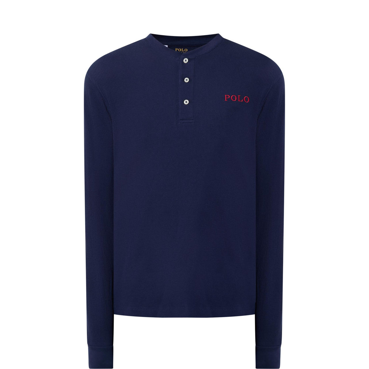 Waffle-Stitch Henley Lounge Top