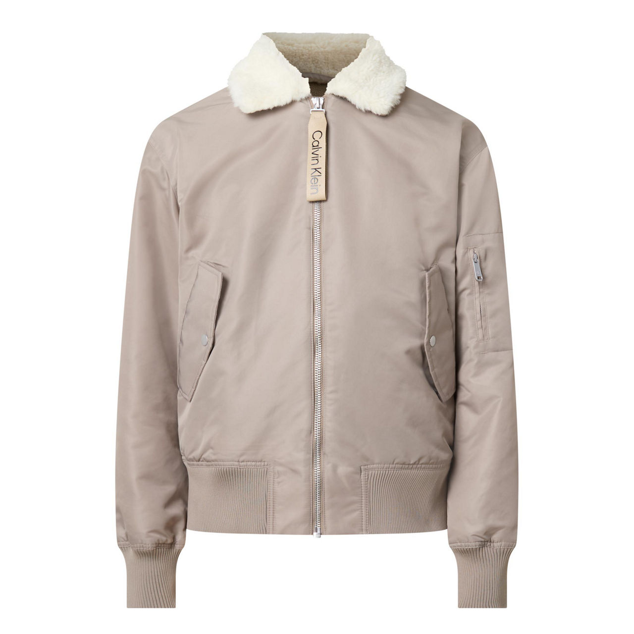 Sherpa-Lined Aviator Jacket