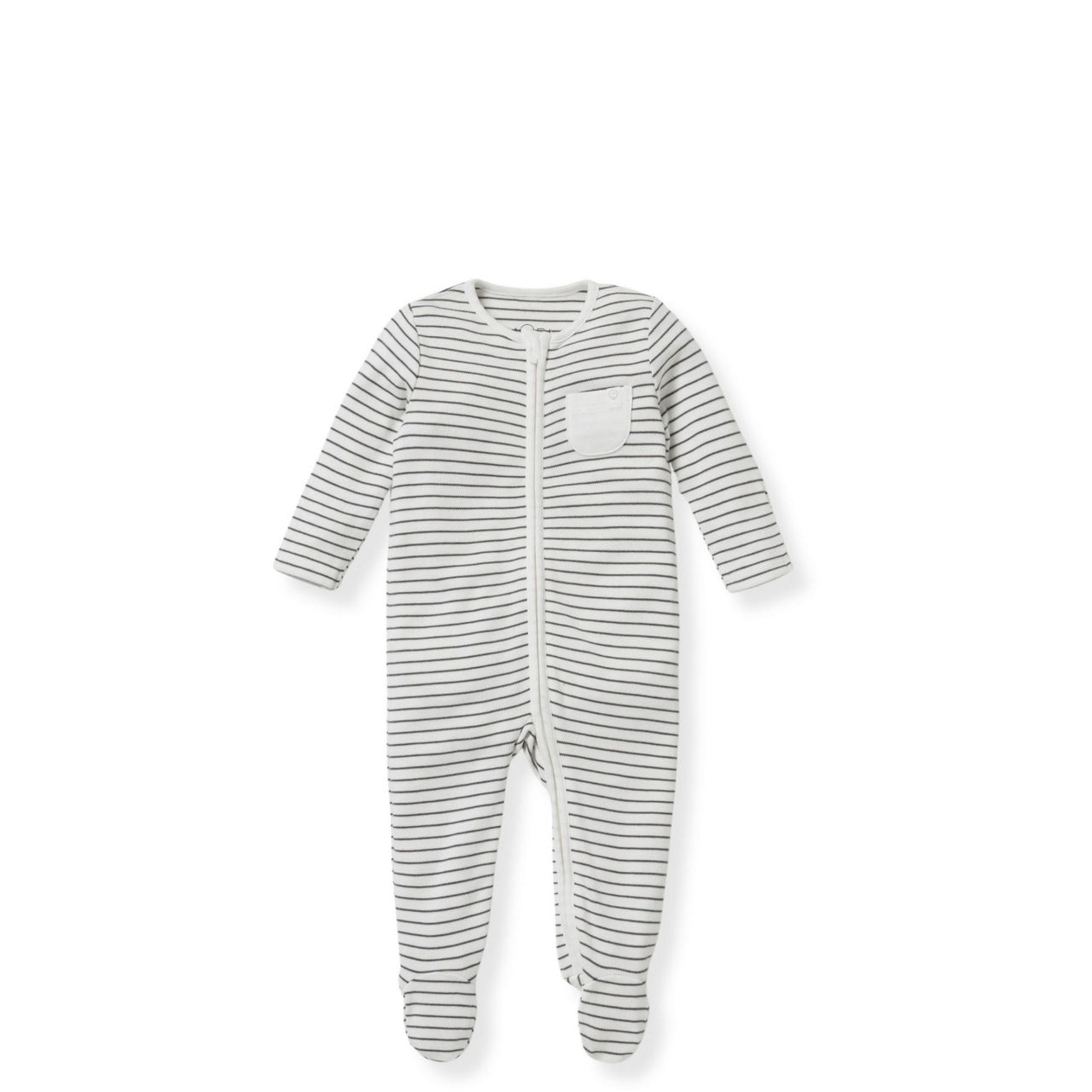 Clever Zip Striped Logo Sleepsuit