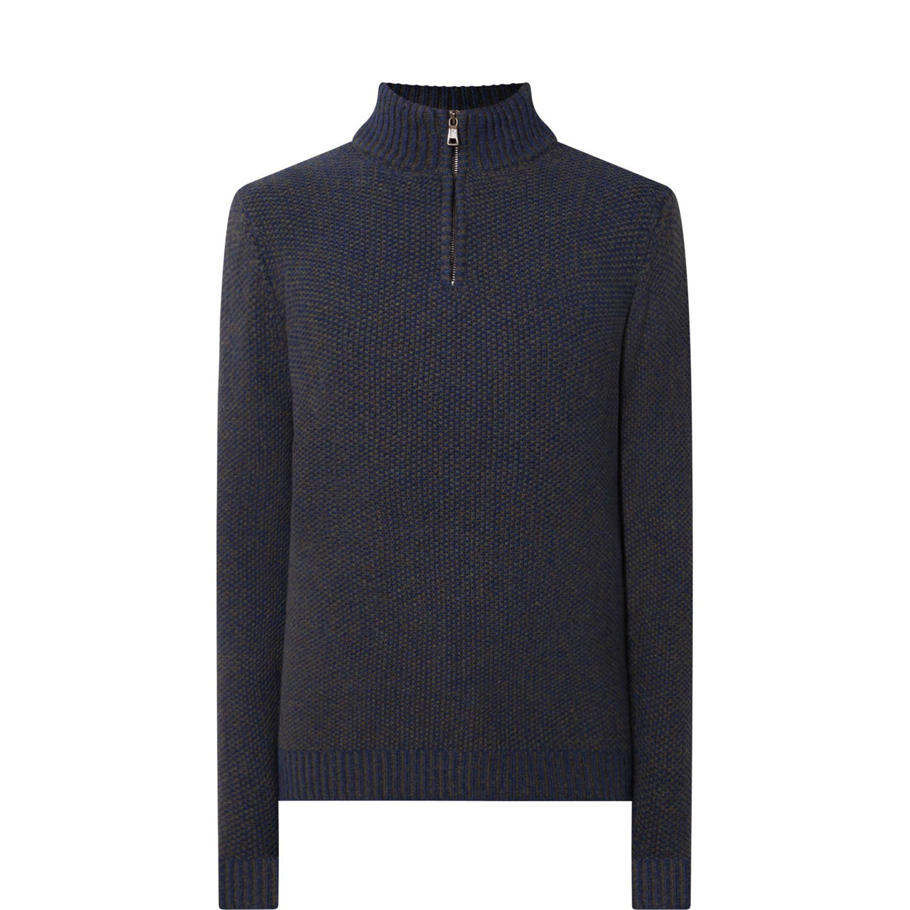 Seed-Stitch Half-Zip Sweater