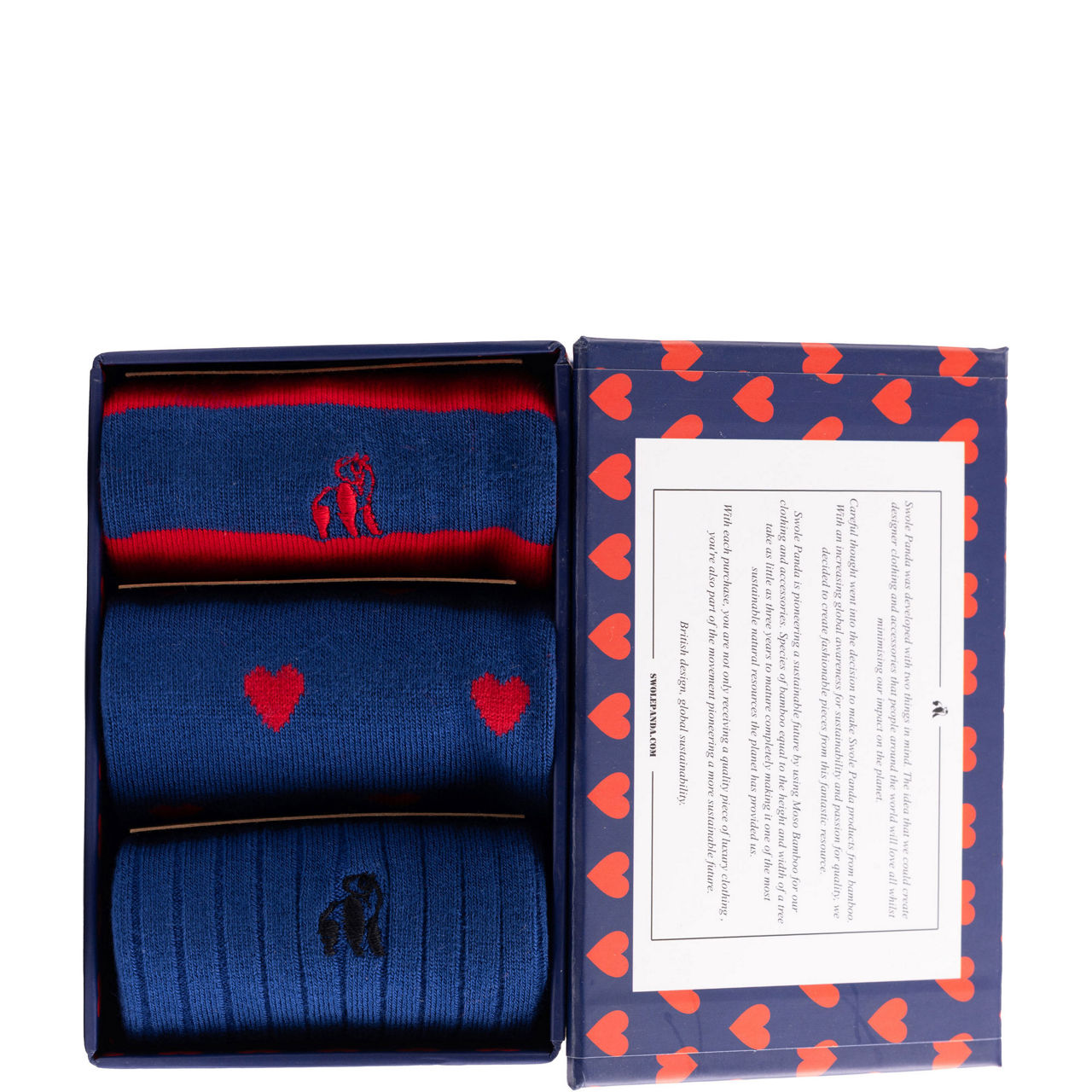 Love Heart Bamboo Socks Three-Pack Gift Set