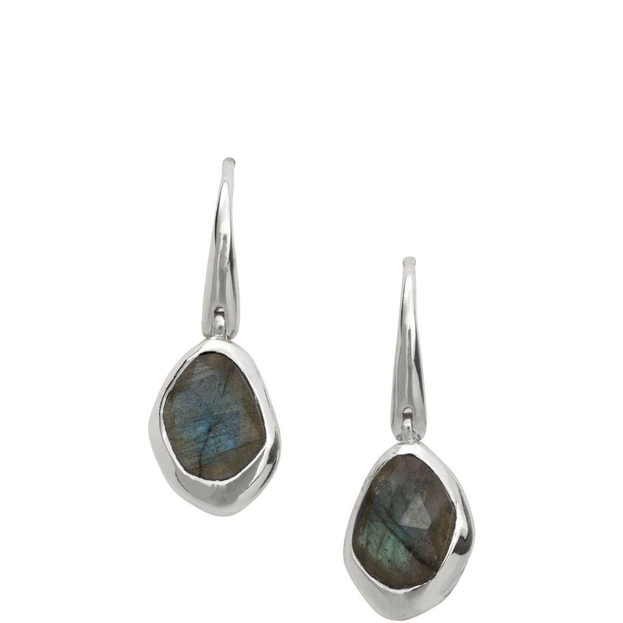 Labradorite Pebble Hook Earrings