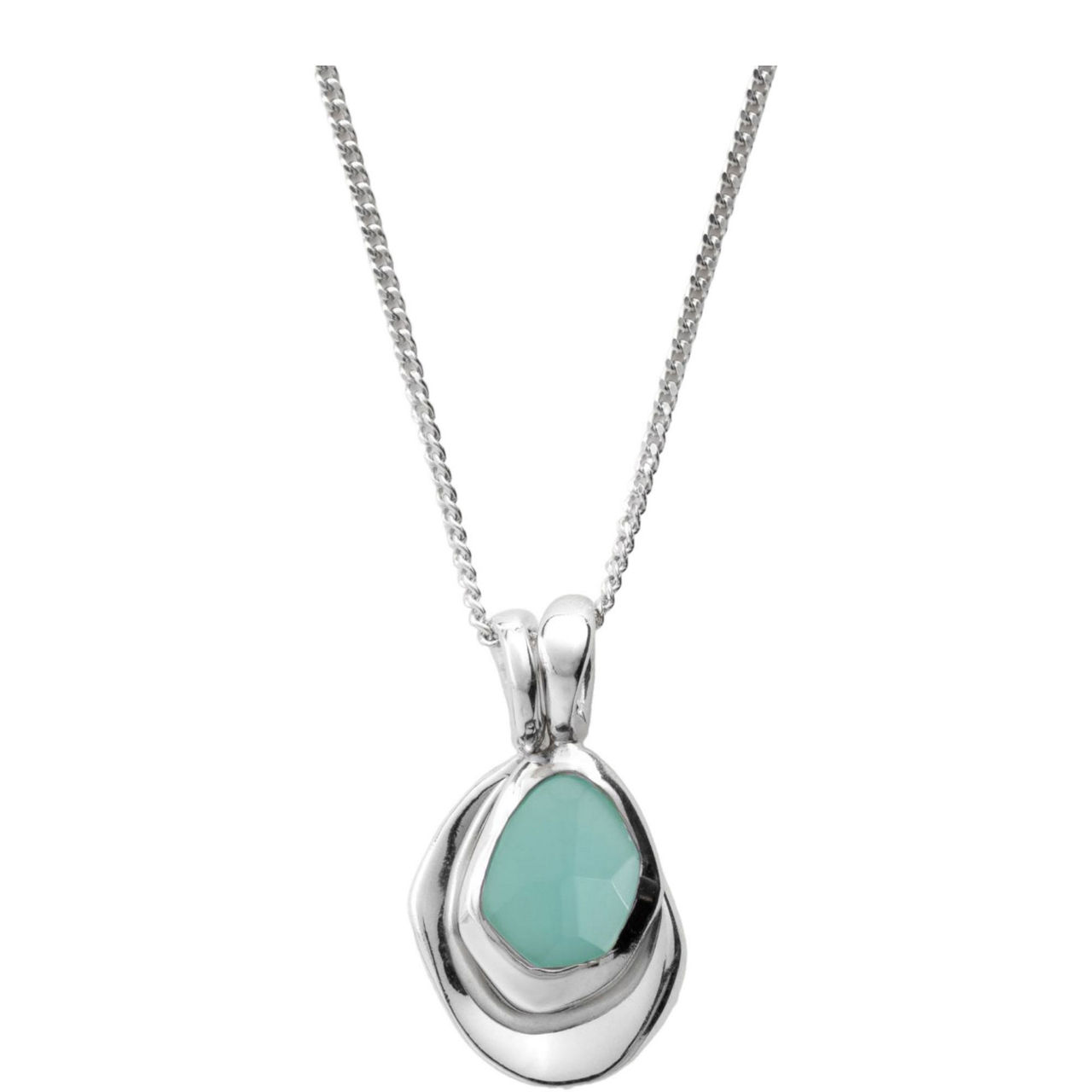 Aqua Chalcedony Pebble Charms Necklace
