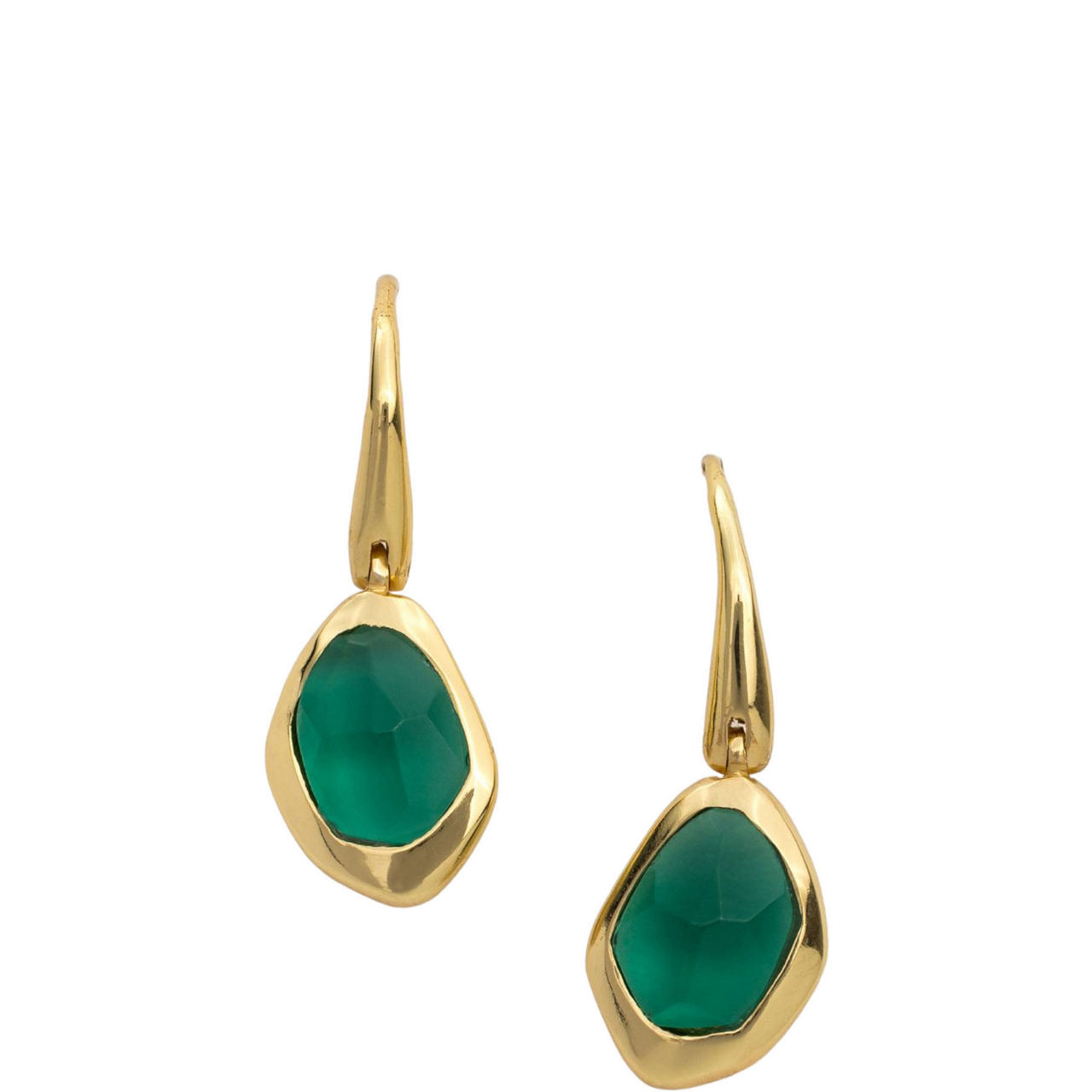 Green Tourmaline Pebble Hook Earrings