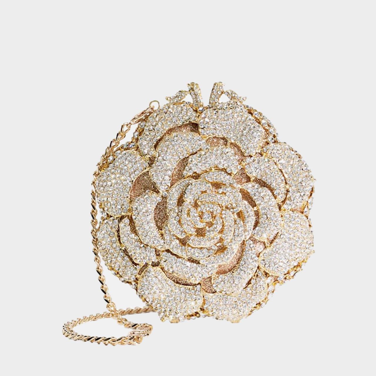 Bling Embellished Floral Clutch