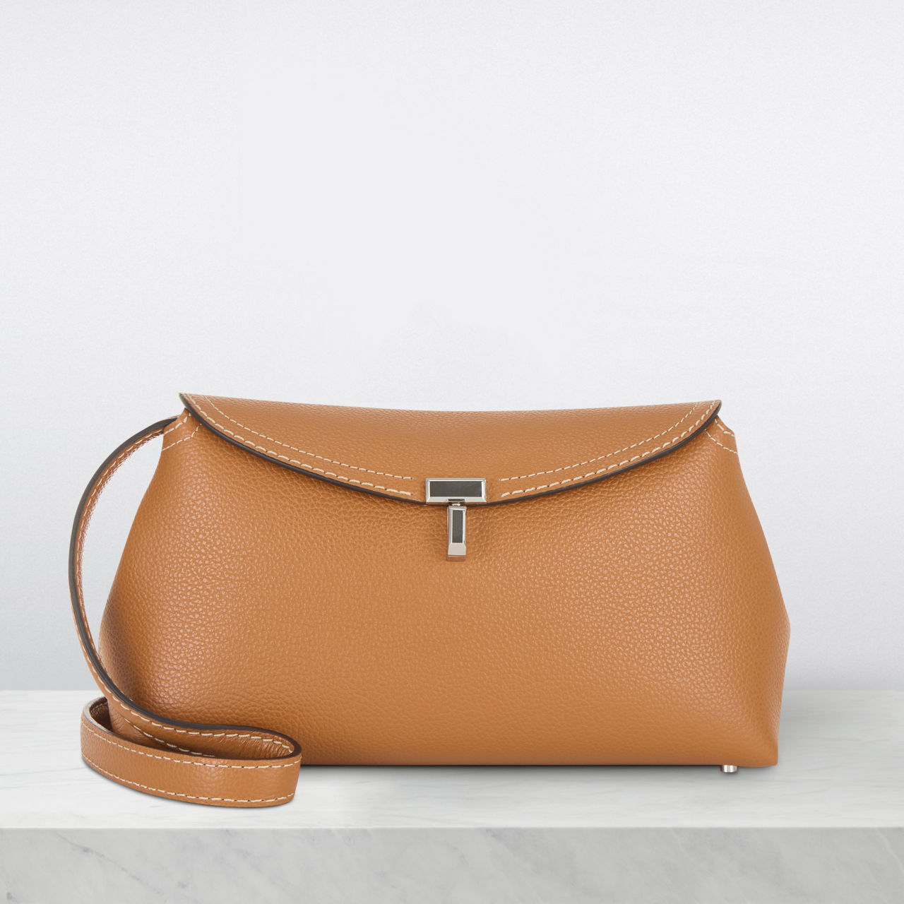 T-Lock Leather Clutch