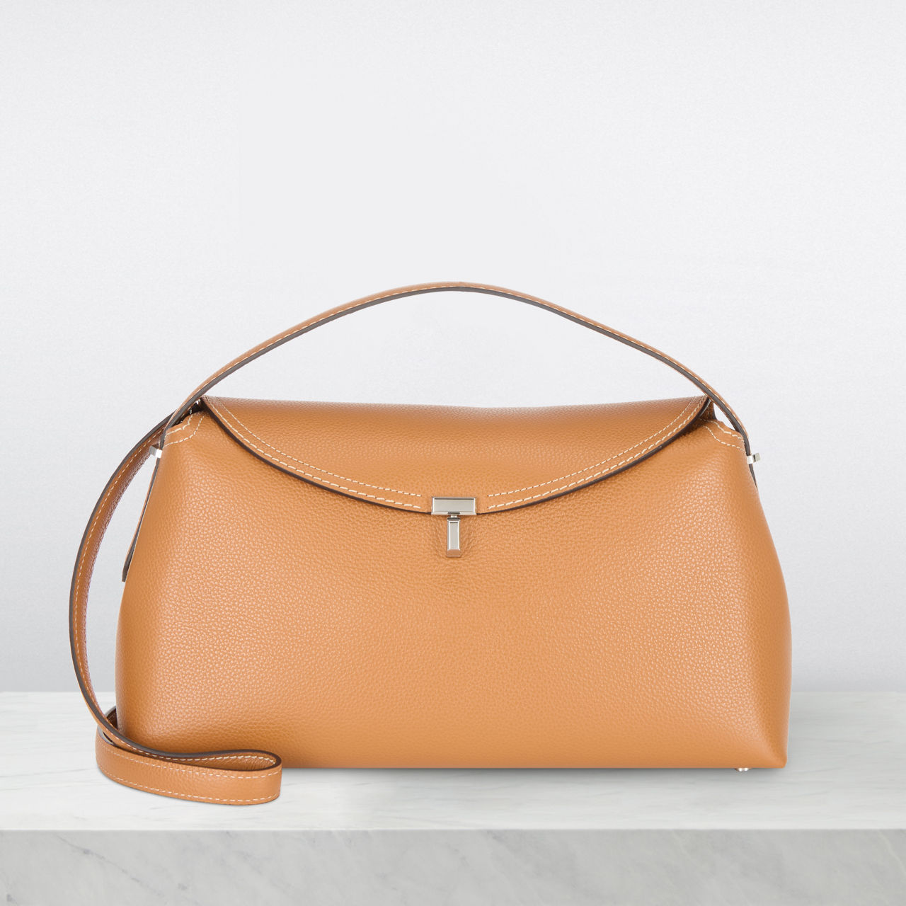 T-Lock Grained Crossbody Bag