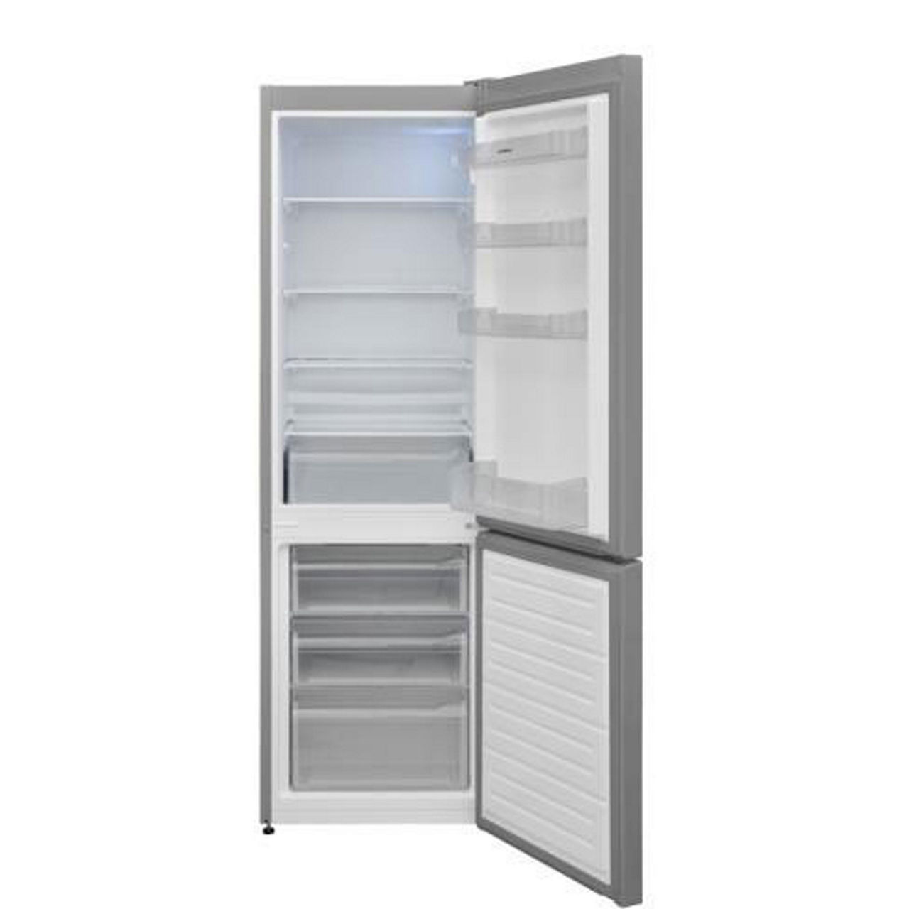 54cm Freestanding 170cm Low Frost Fridge Freezer Silver