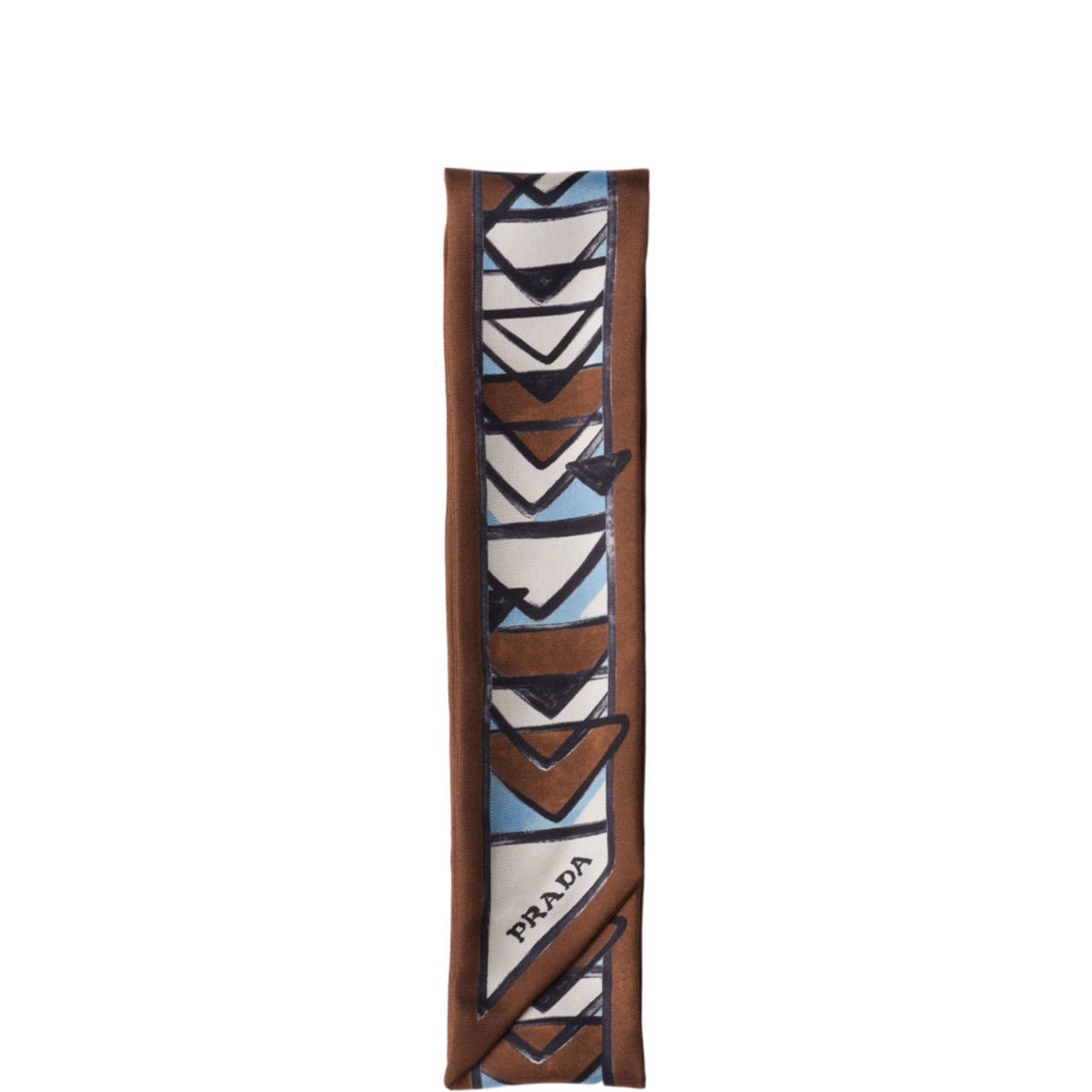 Printed Twill Skinny Scarf