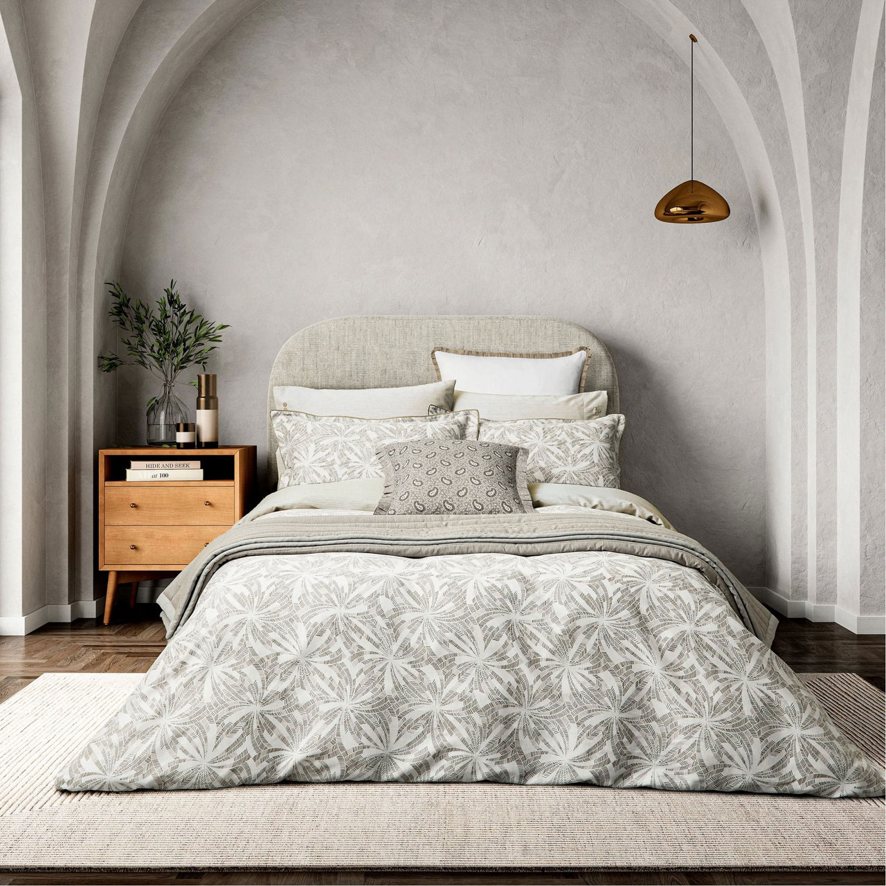 Cora Duvet Set Neutral and Grey