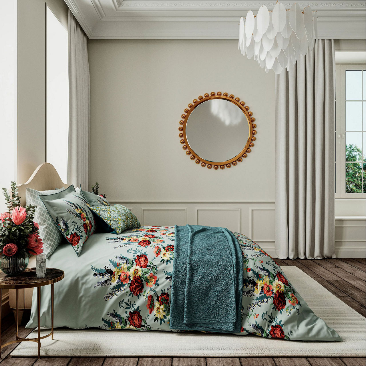 Botanical Harmony Duvet Set Teal