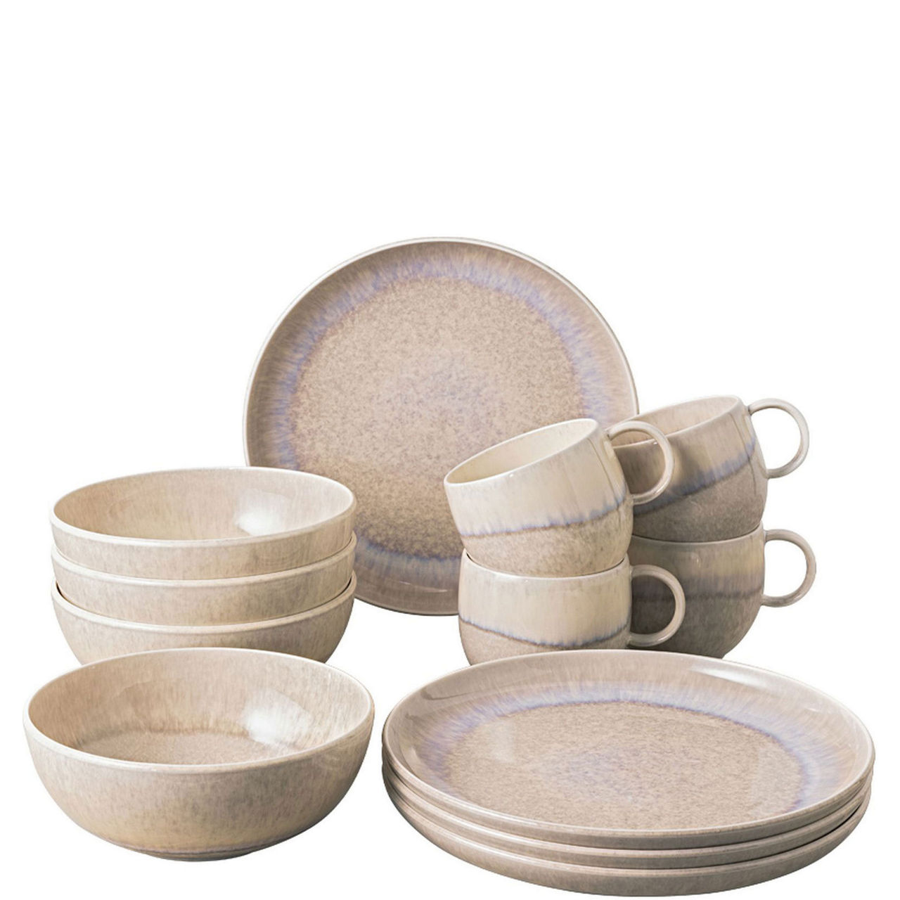 Perlemor Sand 12-Piece Breakfast Set