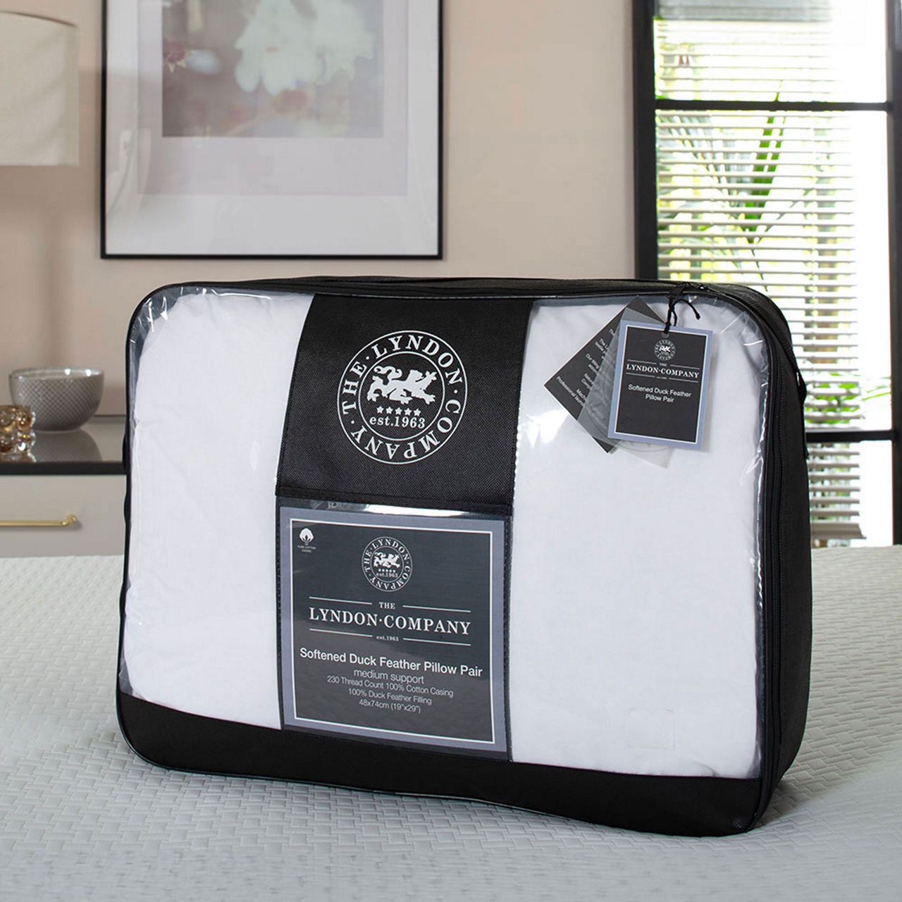 Softened Duck Feather Pillow Pair White